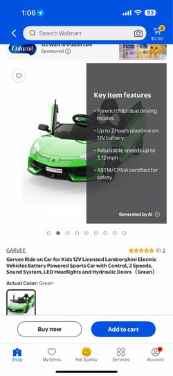 🚗 Kids Electric Ride-On Car – Lamborghini Style –