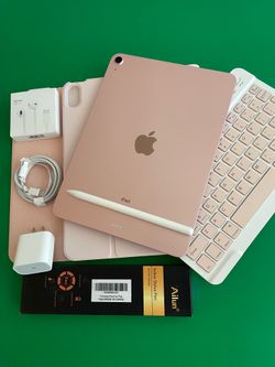 Apple iPad Air 4th generation 256GB (Rosegold / 2020) with keyboard, pen & Accessories