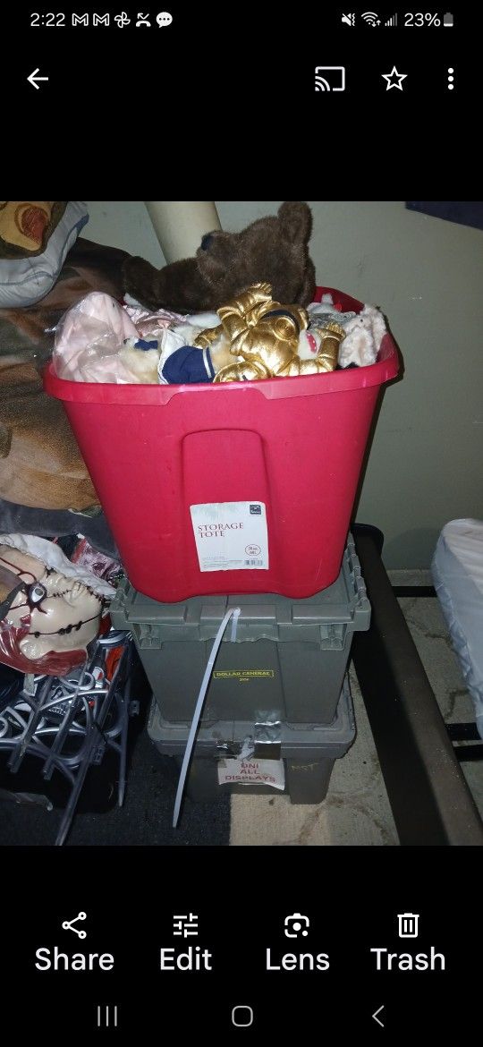 3 Large Container Of Beanie Babies