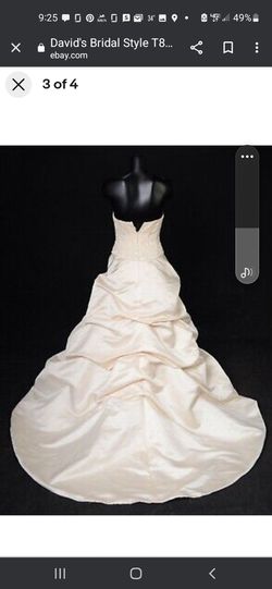David's Bridal Wedding Dress Light Gold Size 4 Thumbnail