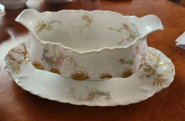 Haviland Limoges France, Antique Gravy Boat And Dish