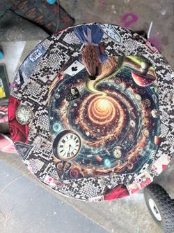 Custom-made one of a kind Alice in Wonderland barstool or plant stand