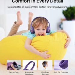 New in case $ 28  Belkin SoundForm Mini - Wireless Bluetooth Kids Headphones, 30H Battery, 85dB Safe Volume Limit, Built-in Microphone - Toddler On-Ea