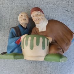 VINTAGE Urasaki Dolls Seated Japanese Man and Woman Figurine