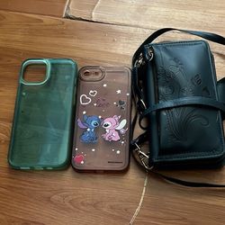Both green one are for a iPhone 13 14 or 15 the stitch and angel on is for a iPhone 8
