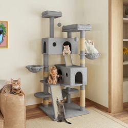 Filey 65.7'' H Carpet Cat Tree Condos and Scratching Posts Included, with Platforms and Hammock