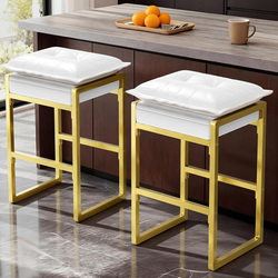 Gold-frame counter stools with tufted cushions-25 sets(2pcs/set)