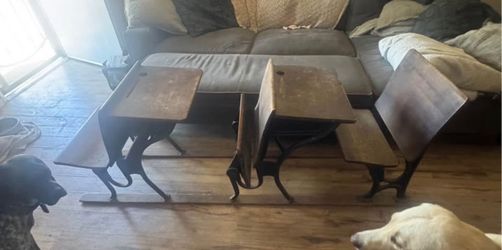 Antique School Desks