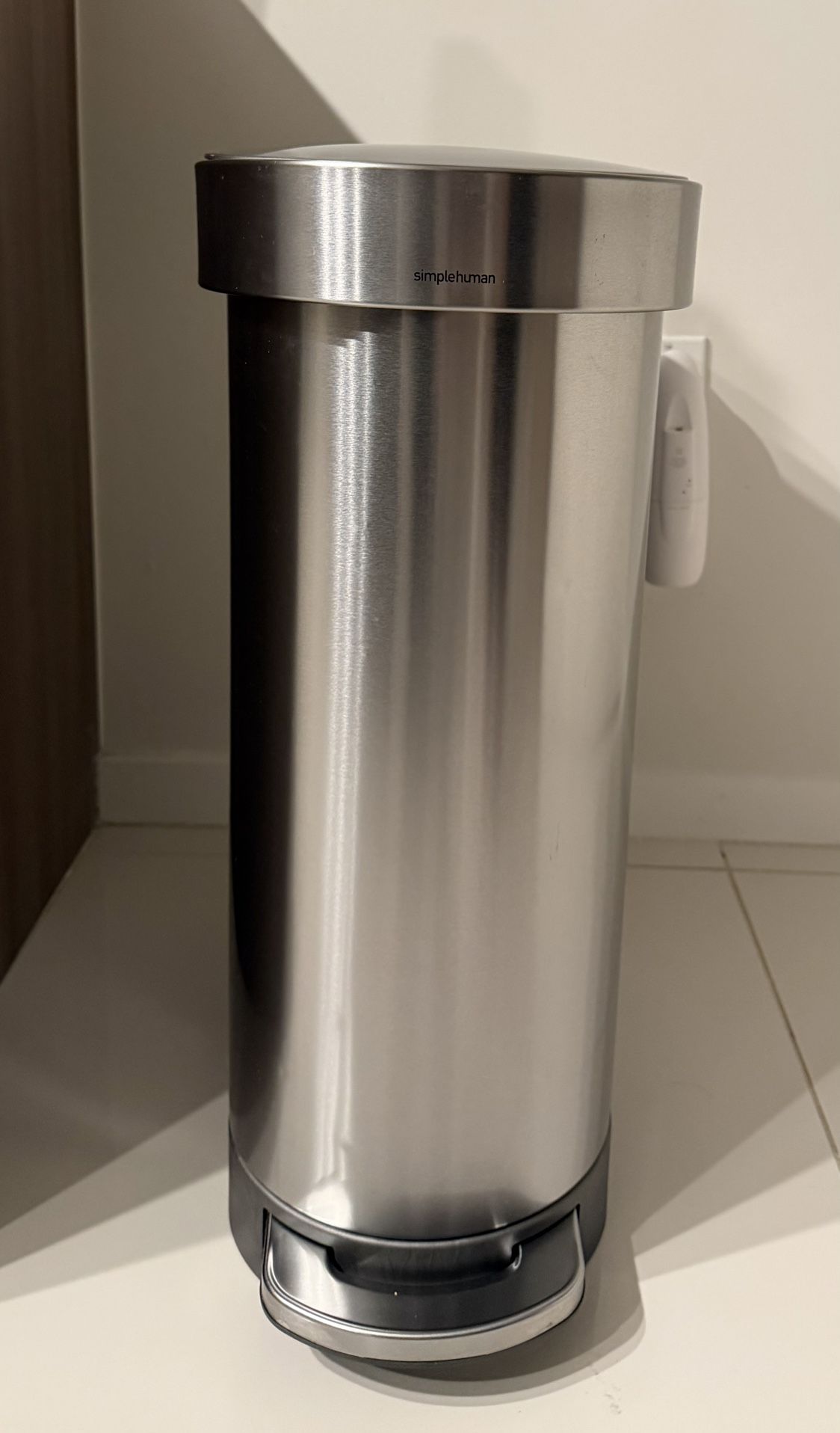 Simplehuman 45 Liter / 12 Gallon Slim Hands-Free Kitchen Step Trash Can, Brushed Stainless Steel