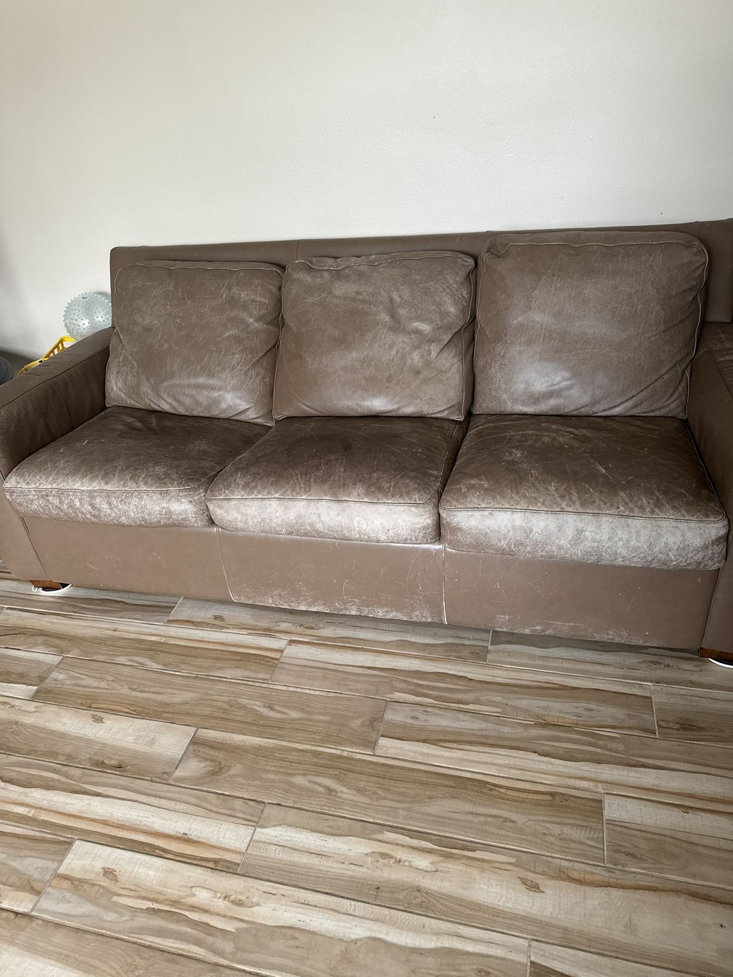 Macys brown leather Couch