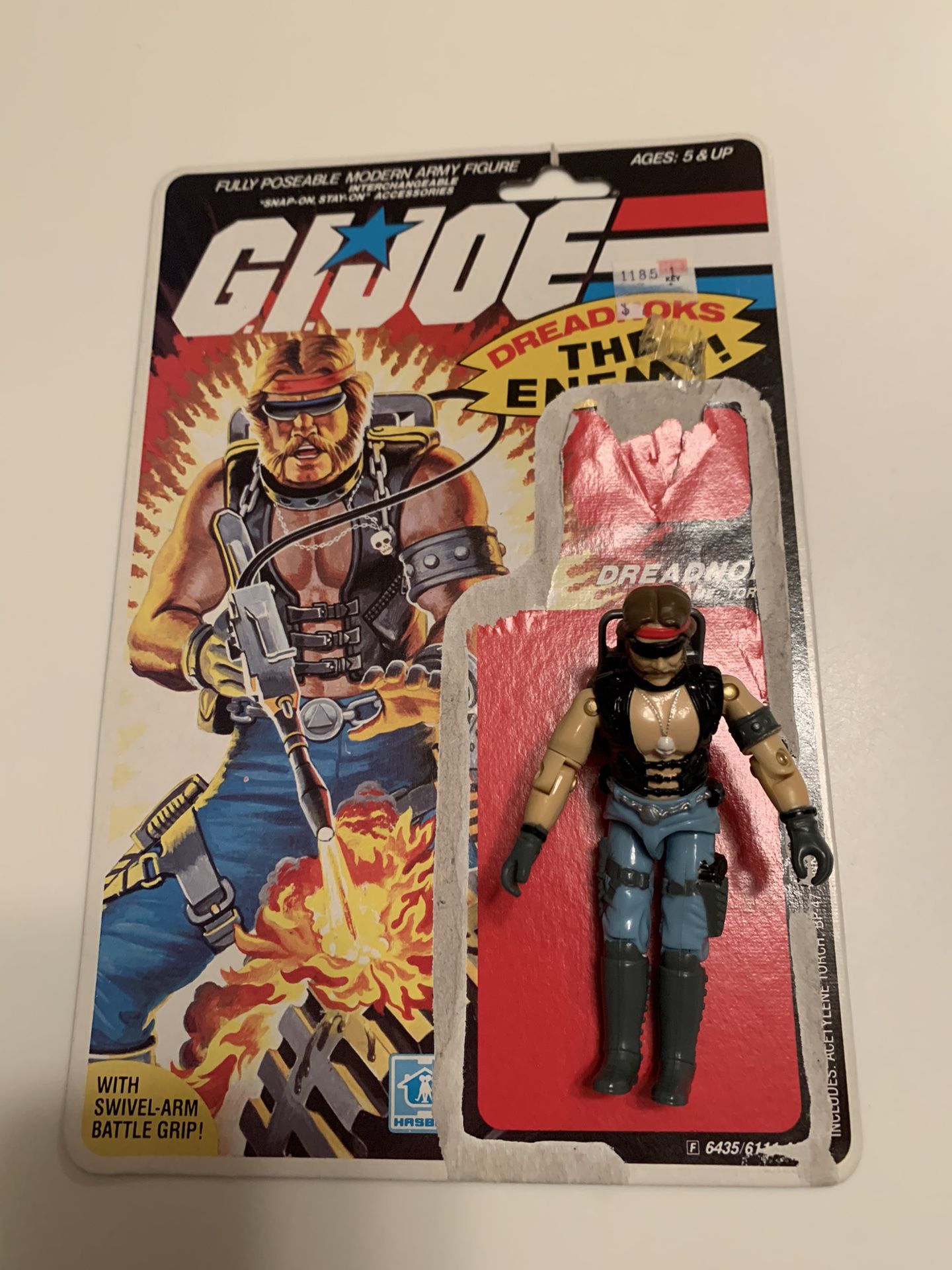 Vintage GI JOE DREADNOK TORCH from 1984/85 with FULL CARD & Fuel Tank