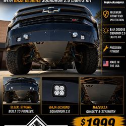 🔥 19-21 Chevy 1500 Mazzulla Skid Plate & Valance Kit w/ Baja Designs Lights – $1999 Installed