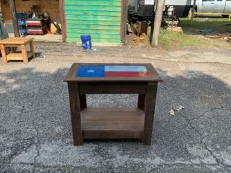Reclaim wood, rustic glass, top sofa table