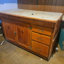 Vintage Hoosier Kitchen Cabinet 