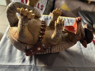Resin Alligator Figurine with Ammo Belt