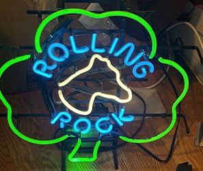 Rolling rock neon bar sign