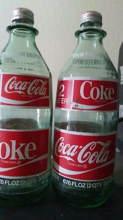 Vintage 2 liter glass Coke bottles