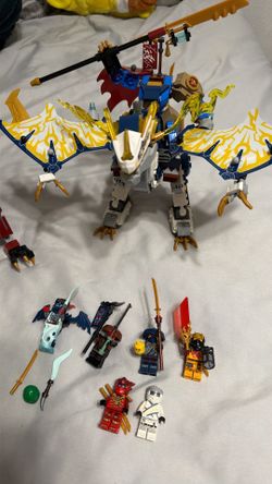 Lego Ninjago dragon rising rogue’s mech dragon rider (complete) and red dragon (incomplete)