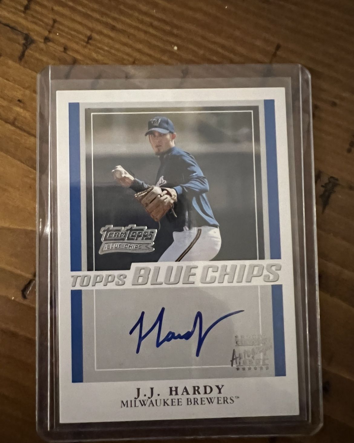 JJ Hardy Blue Chips Rookie Autograph Brewers