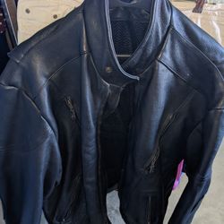Biker Genuine Leather Mens Jacket  XXL