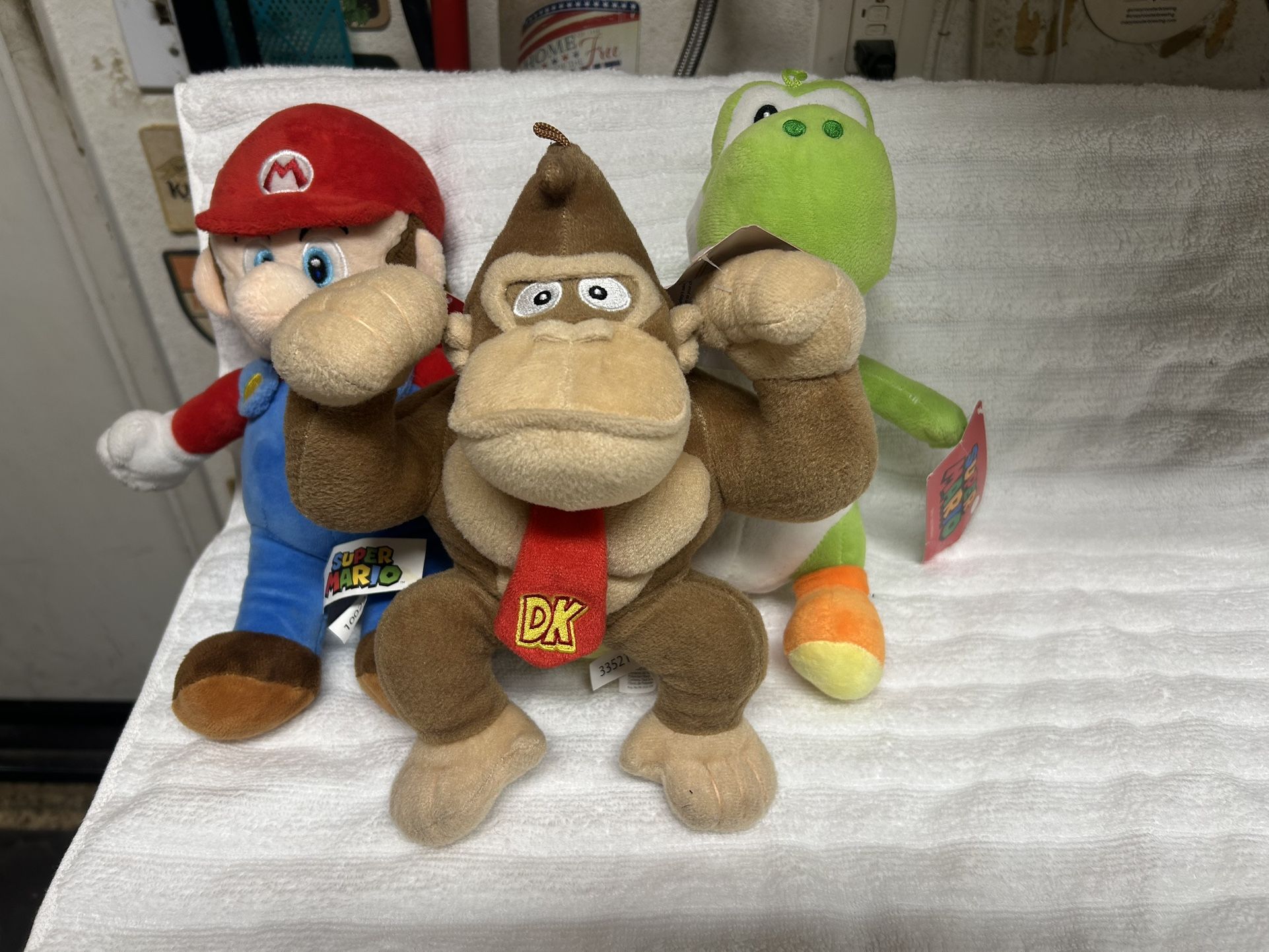 Three Super Mario 10” Plushies