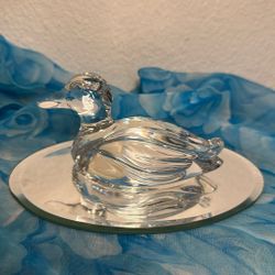 Princess House Vintage 24 Percent Lead Crystal Duck Paperweight  
