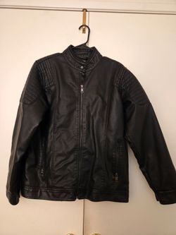 Black Faux Leather Moto Jacket