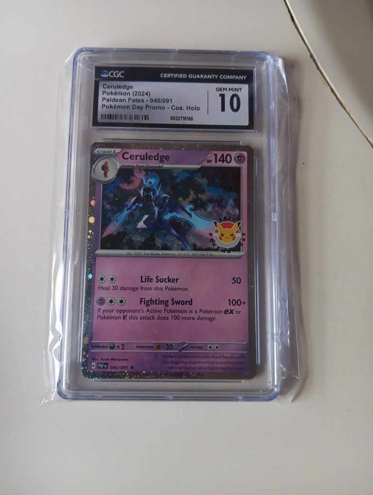 CGC Pokemon Ceruledge Pokemon Day Gem Mint 10