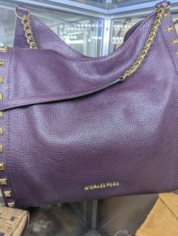 Michael Kors Plum Studded Hobo Bag