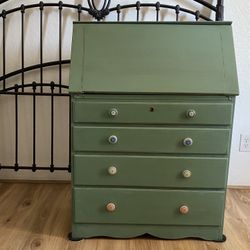 DRESSER WITH FOLD DOWN DESK