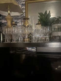 (10) Deer plastic glasses , (4 )diy candy dishes, and (20) plastic Champaign glasses ,