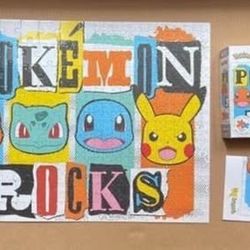 Pokemon Rocks 400pc Family Puzzle Large and Small pieces COMPLETE just $8 