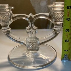 Set of (2) Beautiful vintage glass Candle Holders. 