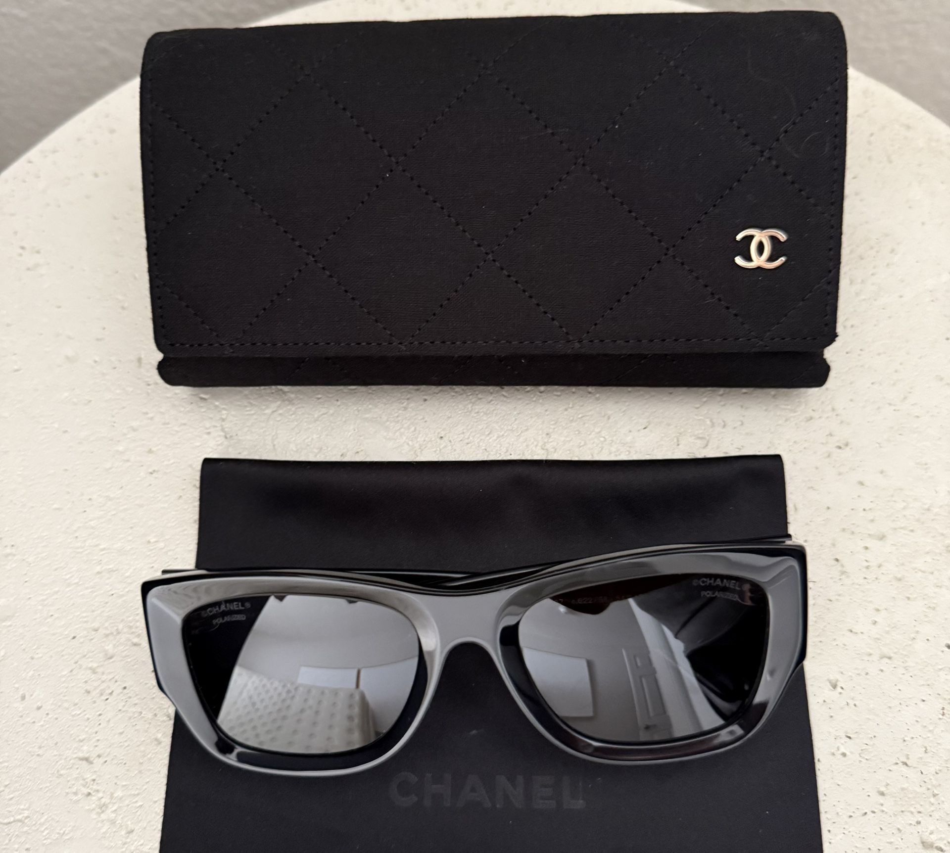 CHANEL POLARIZED BLACK SUNGLASSES