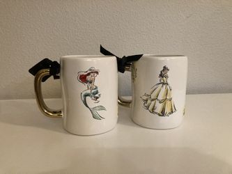 Rae Dunn Disney Mugs Ariel & Belle