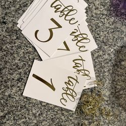 Table Number Cards