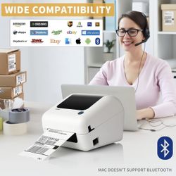JADENS Bluetooth Thermal Shipping Label Printer 