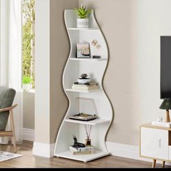 Modern 5-Tier Corner Shelf Wall Corner Bookshelf