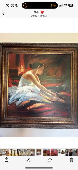 Large Ballerina Oil Painting