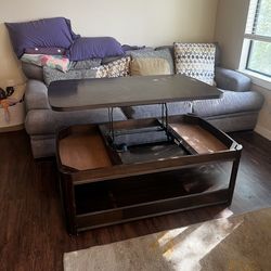 Solid wood lift coffee table - merlot finish