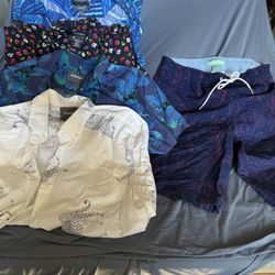 Bonobos Brand Lot 4 Medium Button Down Shirts 1 Sm Pair Shorts