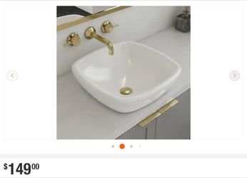 Glacier Bay
Square Vitreous China Vessel Sink in White