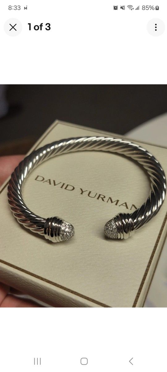 David Yurman Cuff Bracelet 7 mm Diamond Accents