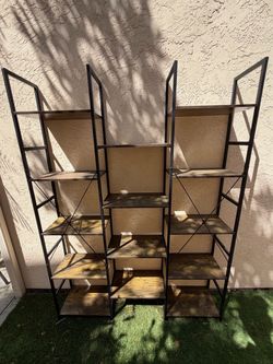 NUMENN Triple Column 5 Tier Bookshelf