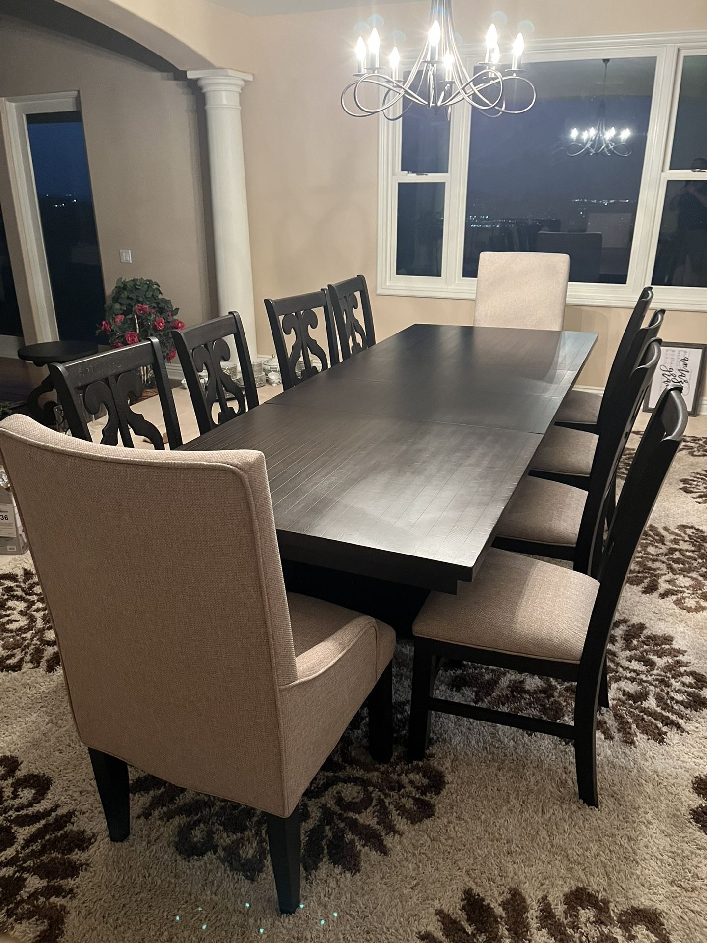 Sturdy Wood Dining Table & Chairs Set