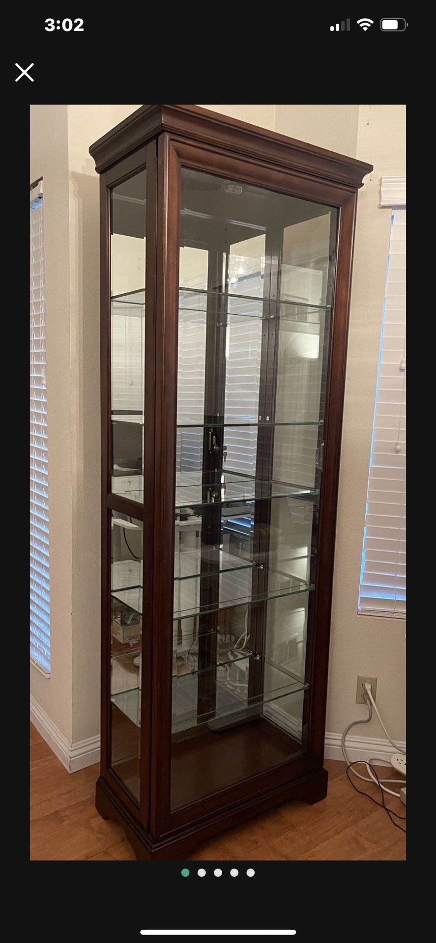 Modern Wood and Glass Curio Cabinet