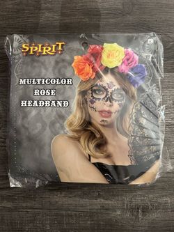 Multicolor Rose Headband Dia De Los Muertos