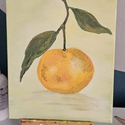 Painted Orange On Canvas
