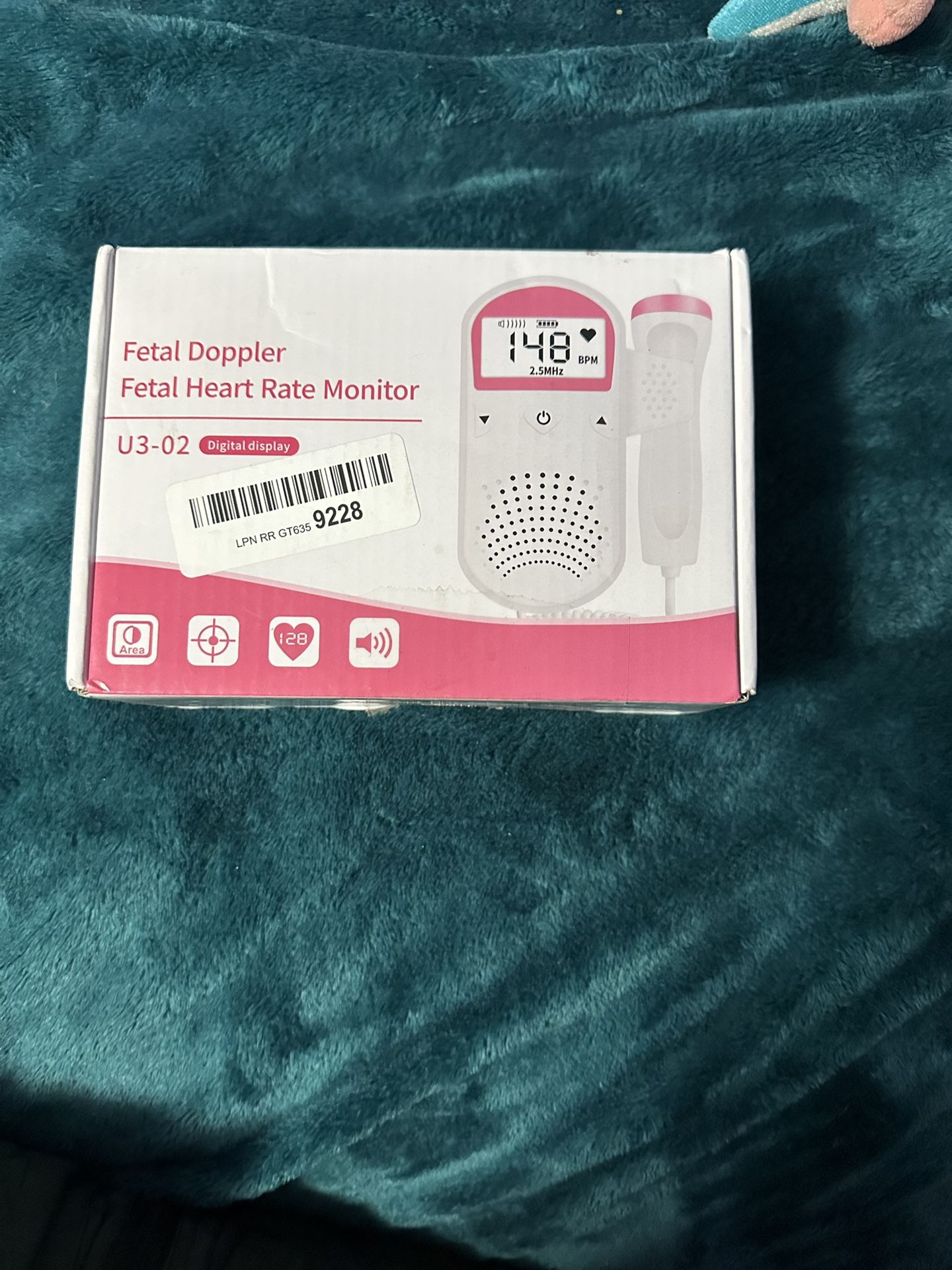 Baby LCD Ultrasonic Detector Fetal Doppler Prenatal Heart Rate Heartbeat Monitor