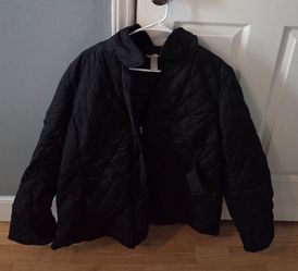 Black Quilted Zip-Up Jacket